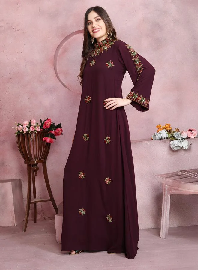 Maxim Creation Women Beaded High Neck Jalabiya